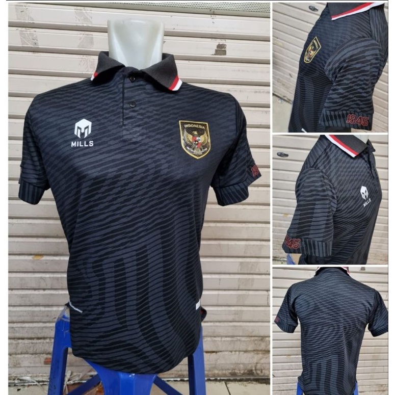 JERSEY TIMNAS HITAM ATASAN DAN SETELAN TERBARU 2022/JERSEY TIMAS MILS INDONESIA 2022