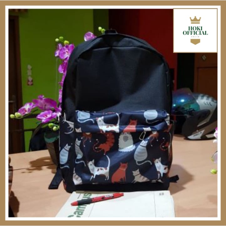 [COD] Tas Ransel Anak Motif Dino Ransel Wanita Muat Banyak Tas Hitam Kapasitas Besar Motif Kucing HokiOfficial