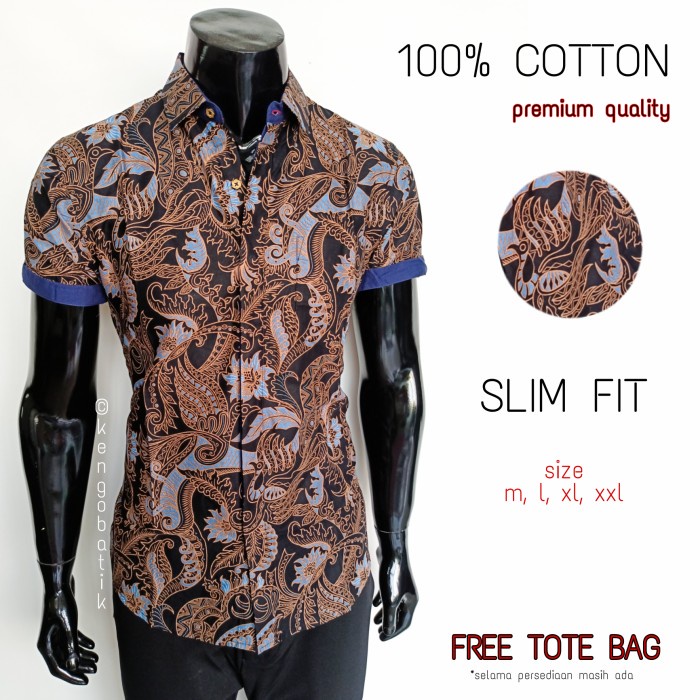 BATIK SAMBI PRIA LENGAN PENDEK | KEMEJA BATIK PRIA SLIM FIT | BATIK PRIA KATUN PREMIUM