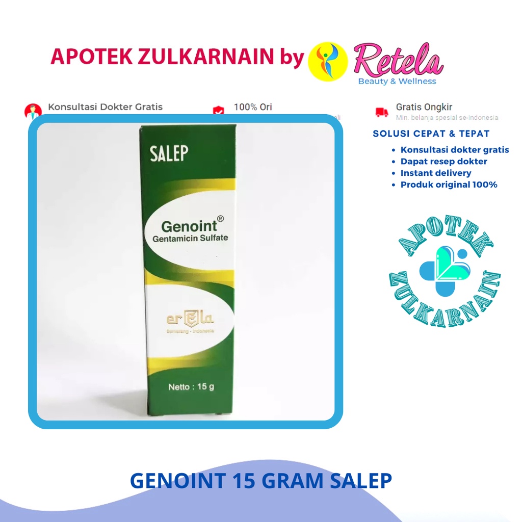 Jual Genoint Gram Salep Kulit Tube Gentamicin Genoin Shopee