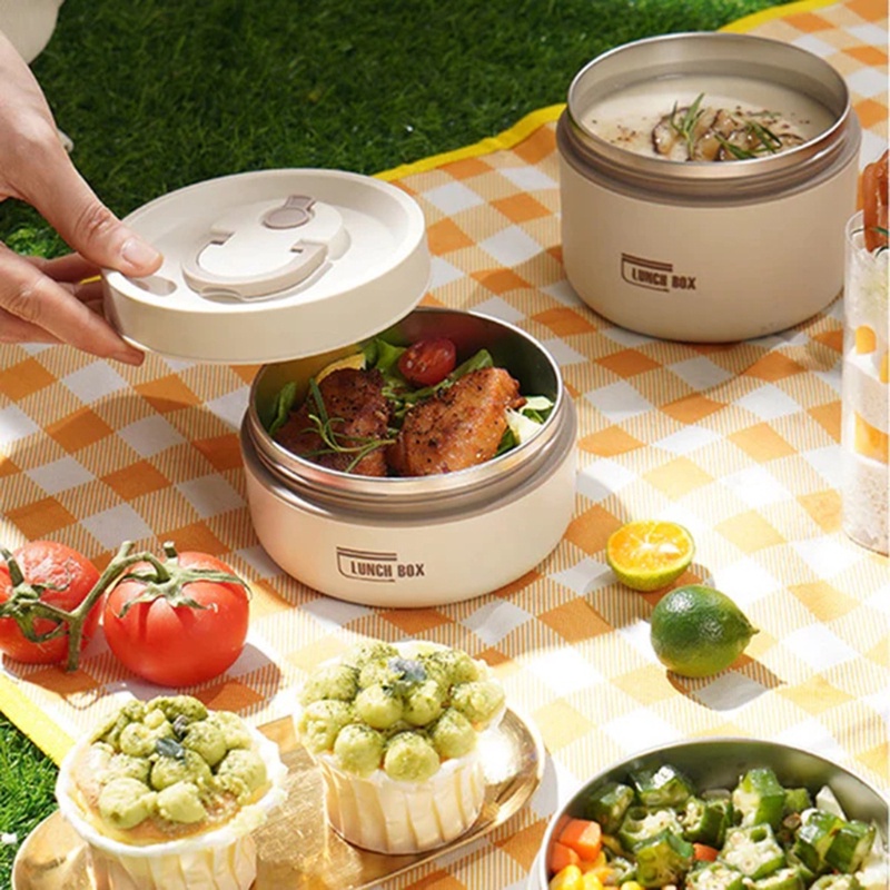 【COD】Kotak Makan Siang Bento Portable 304 Stainless Steel Kotak Makan Siang Bento Kantor Lunch Box Kotak Makanan Terkunci Kotak Piknik Sekolah Kecil Gaya Jepang