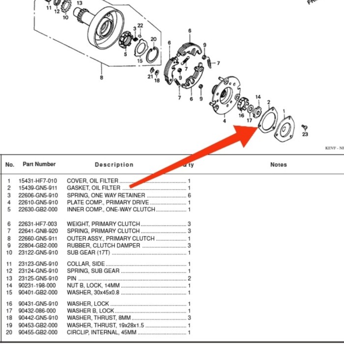 PAKING SEGITIGA POMPA OLI HONDA ASTREA PRIMA GRAND WIN SUPRA X100