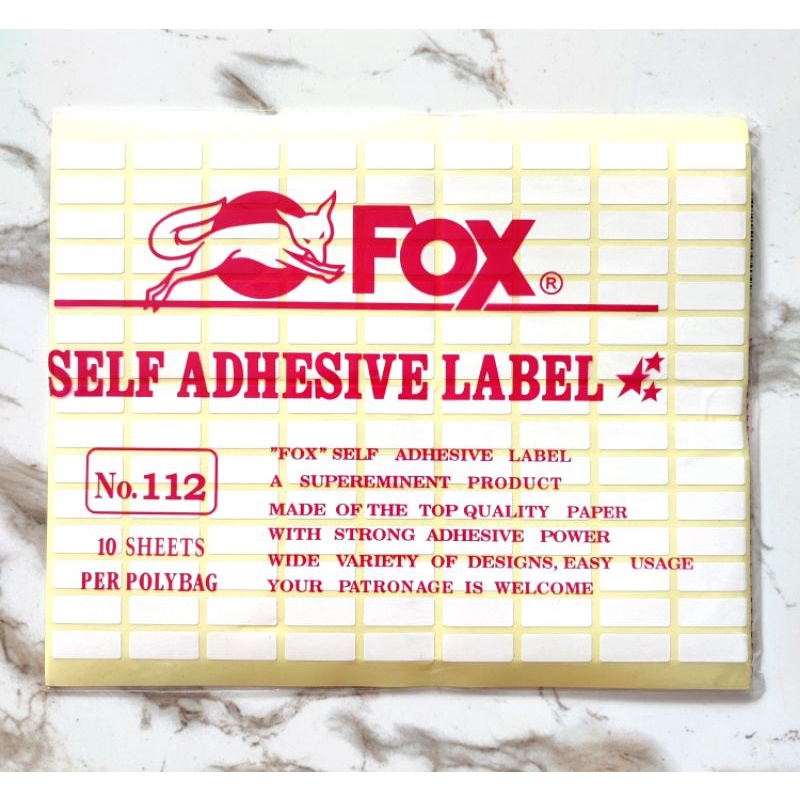 

Label Harga FOX No. 112 ( 1 Pack/10 Lembar)
