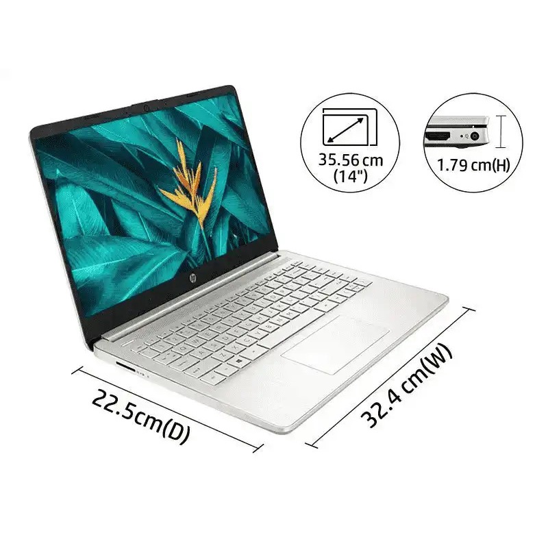 LAPTOP HP 14s dq0510TU / Celeron N4120 / RAM 4GB 256GB SSD / 14 INCH HD / OHS WINDOWS 11 - CICILAN 0%