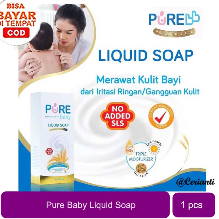 [ATASI IRITASI RINGAN BAYI | 80ML | 230ML] [BPOM] Pure Baby Liquid soap 80ml | 230ml | NO SLS | ATASI IRITASI AKIBAT RUAM | BIANG Keringat_Cerianti