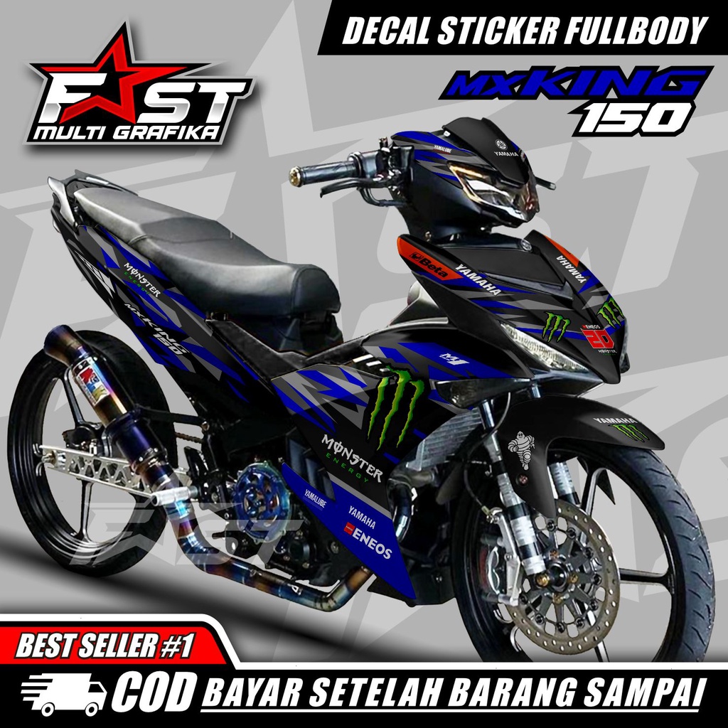 TERBARU Decal MX KING NEW Fullbody Liveri MotoGP Sticker Striping Decal Yamaha MX KING NEW, Sticker 