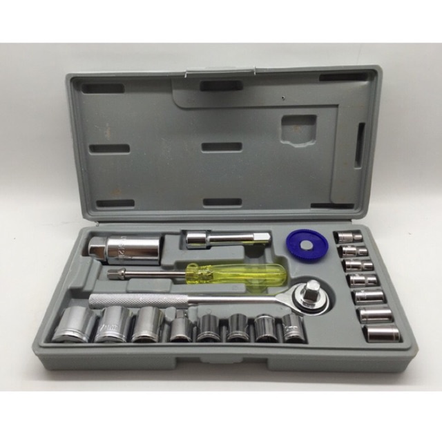 Kunci sok set 21 pcs socket wrench motor toolbox kunci sok AXL CTW VPR TERMURAH