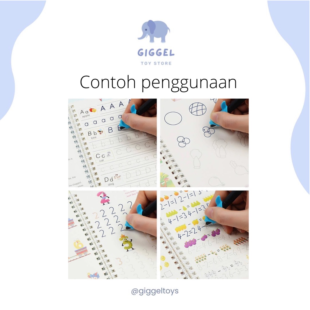 [ Giggel ] Sank Magic Book / Practice Book 1 Set / Buku Latihan Menulis Anak / Buku Belajar Menulis Huruf dan Angka / Buku Panduan Menulis Anak Paud