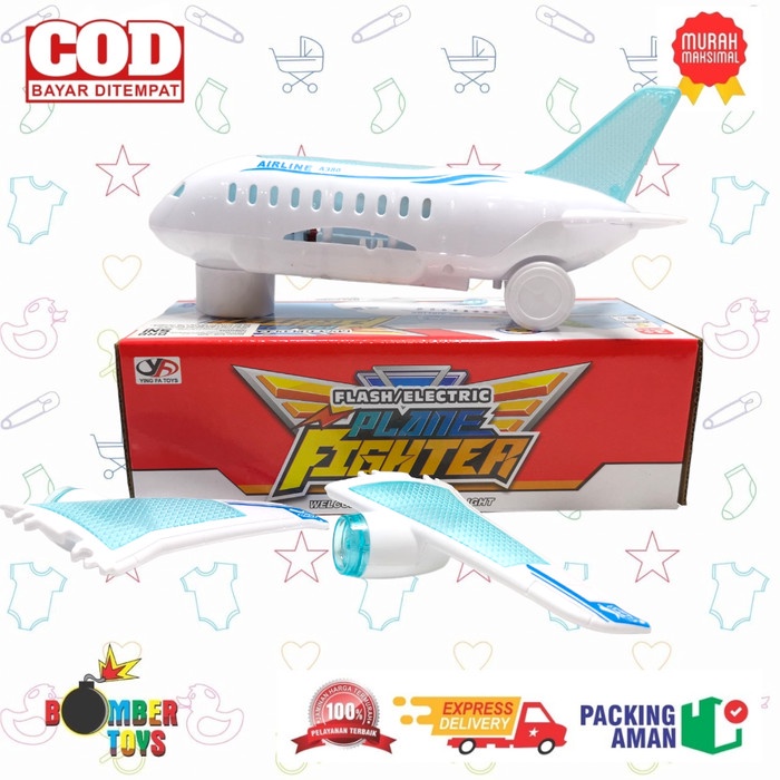MAINAN ANAK PESAWAT TERBANG MUSIC DAN LIGHT FIGHTER LUCU SUARA KAPAL