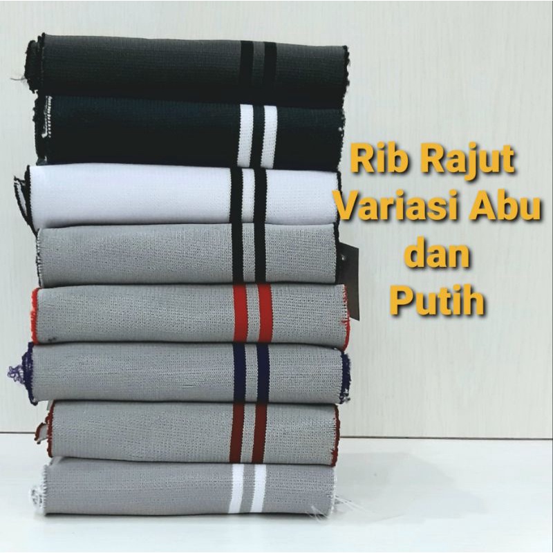 Rib rip tebal rajut strip pergelangan lengan kra ban pinggang jaket celana busana