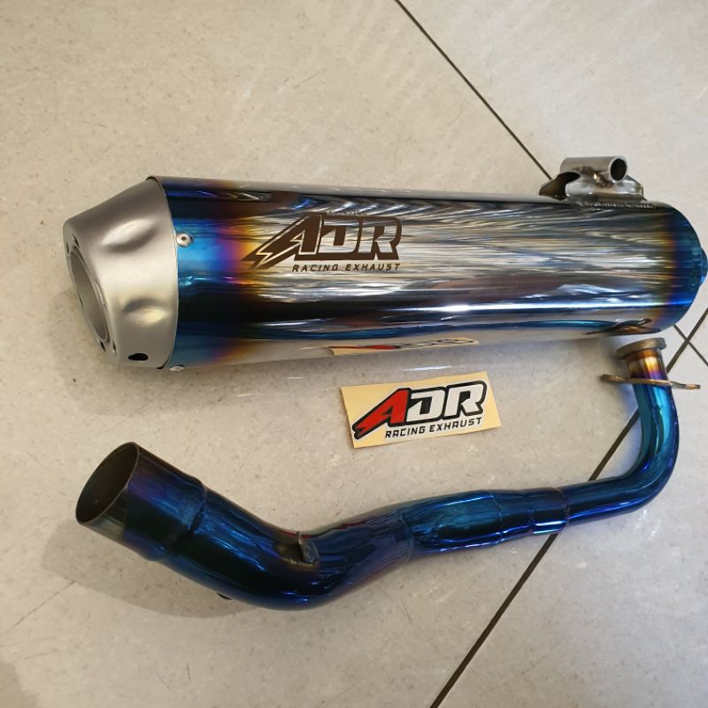 Knalpot fullset ADR M1 BLUE LEHER BENDING UNTUK MOTOR NMAX OLD NMAX NEW AEROX OLD AEROX NEW