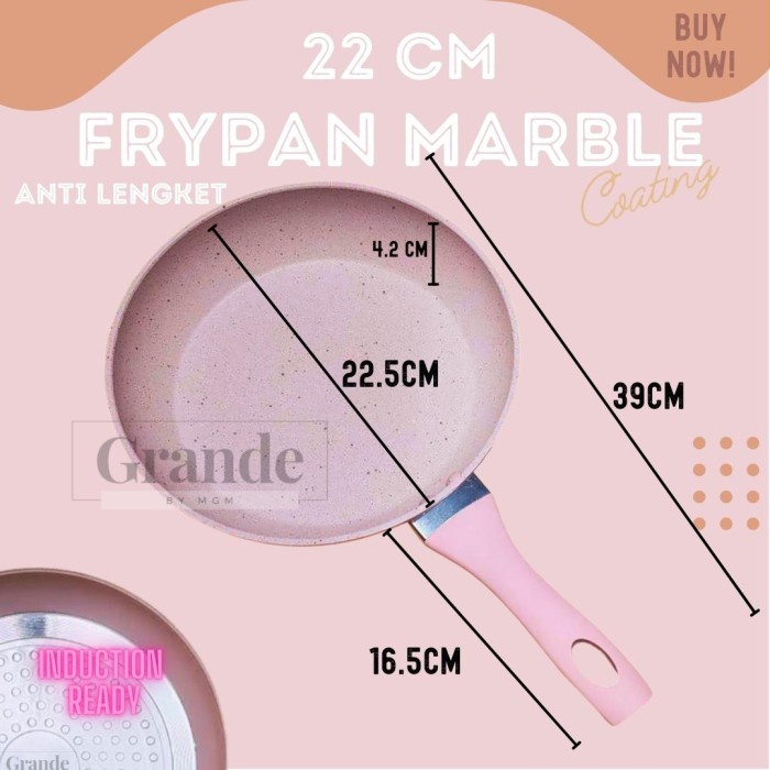 Marble Series Frypan 22cm pengorengan teflon anti lengket INDUKSI ok