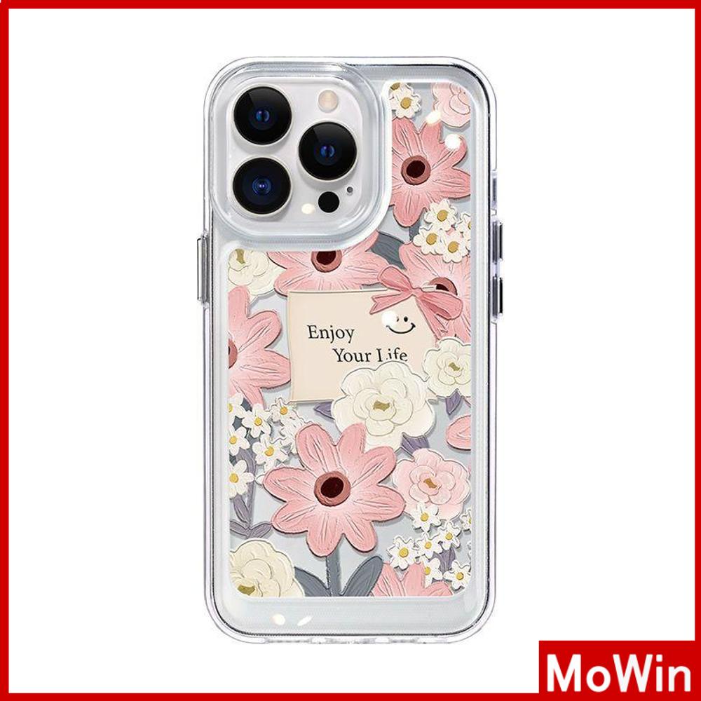 For iPhone 14 Pro Max iPhone Case HD Clear Case Acrylic Hard Case Plating Button Shockproof Oil Painting Flower Compatible with iPhone 11 12 13 Pro Max 7Plus XR XS MAX