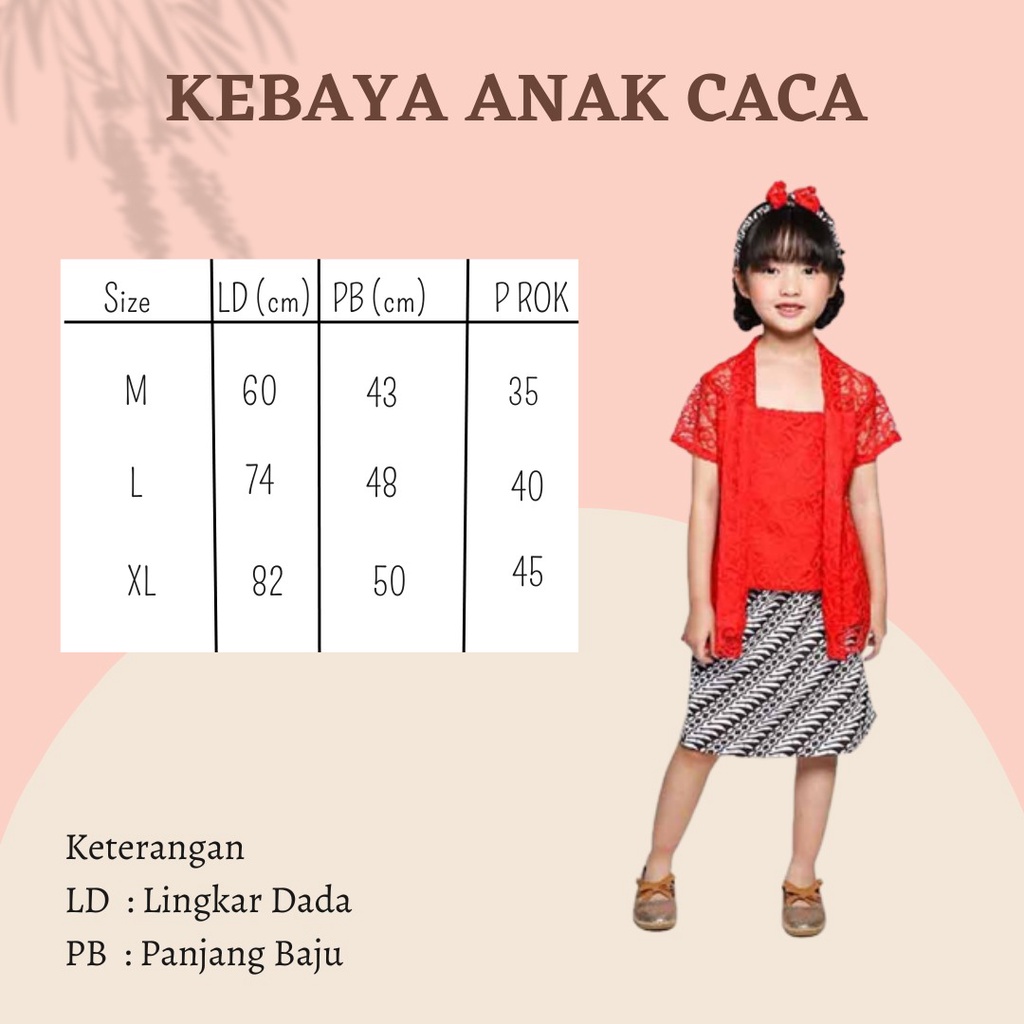 KEBAYA ANAK PEREMPUAN CACA KEBAYA KUTUBARU