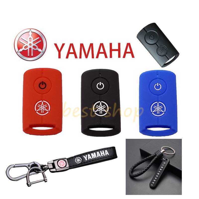 Yamaha Remote Key Silicone Case Cover Motor Untuk YAMAHA NVX155 NMAX ver.2 AEROX JAUNS XMAX300 Case Kunci Mobil Dengan Gantungan Kunci Dan Plat Nomor Telepon Anti Hilang