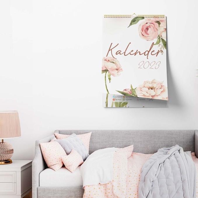 

2023 Kalender Dinding SPIRAL Masehi Hijriyah ukuran A3+ Tema Floral CB0IE4887