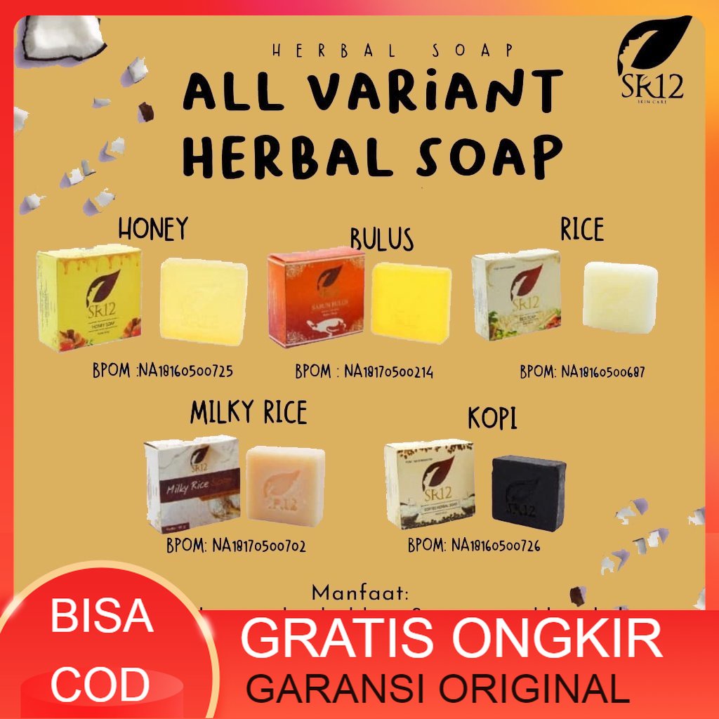 Sabun SR12 Sabun Muka Glowing Sabun Cuci Muka Sabun Bulus SR12 Sabun SR12 Coffee SABUN HERBAL SR12 /