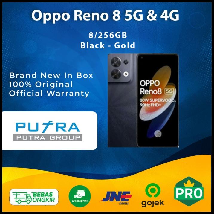 (Resmi) Oppo Reno 8 5G 8/256Gb Oppo Reno 8 4G 8Gb 256Gb Black Gold