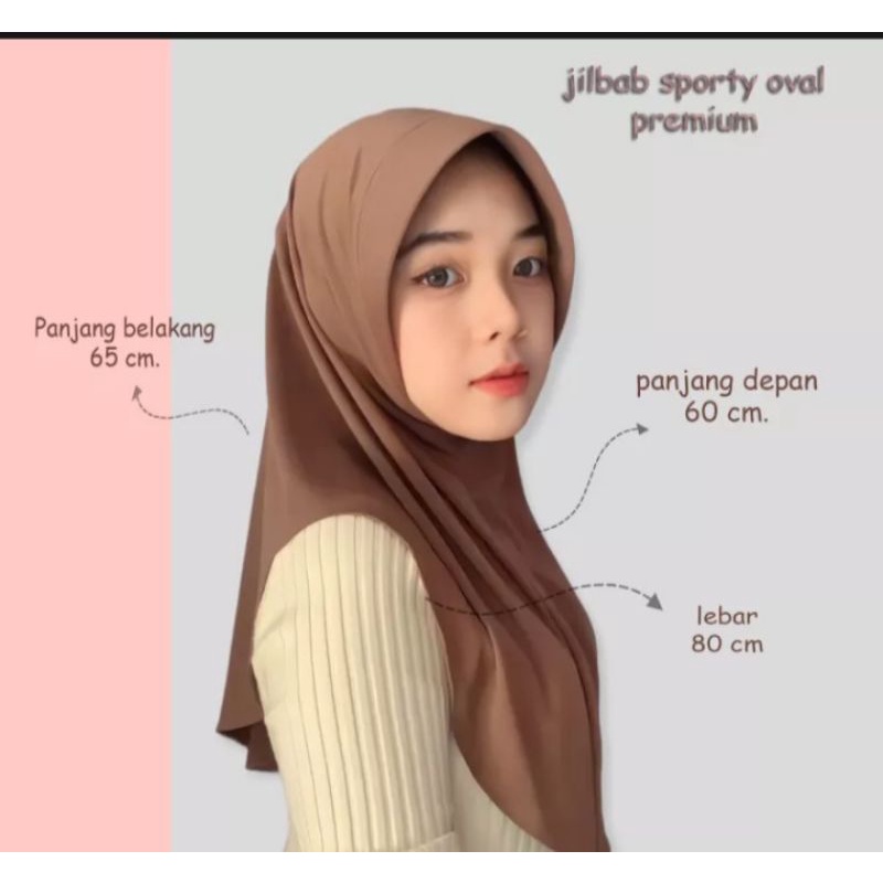 hijab sport premium ukuran L / kerudung olahraga / jilbab sporty