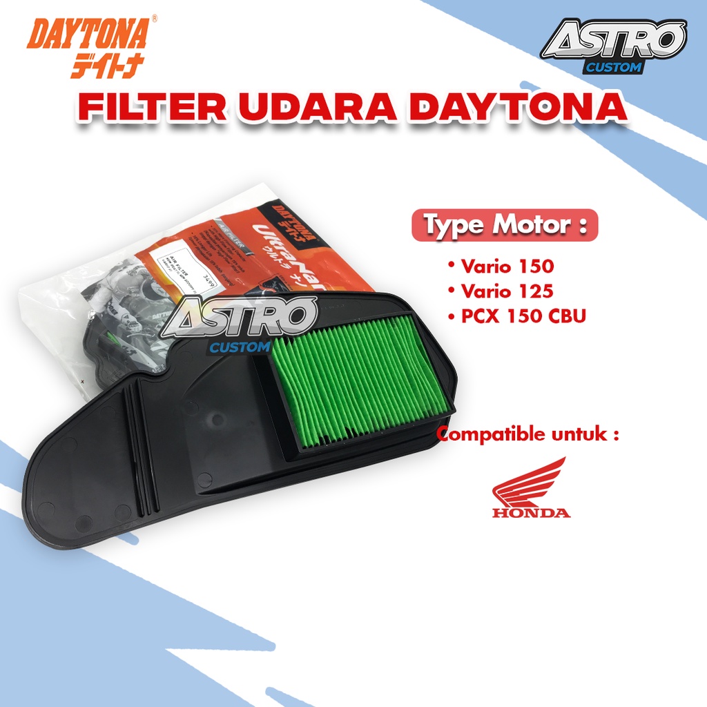 Filter Udara Daytona Vario 150 Vario 125 PCX 150 Beat Karbu Scoopy Karbu Air Filter CVT Racing Astro