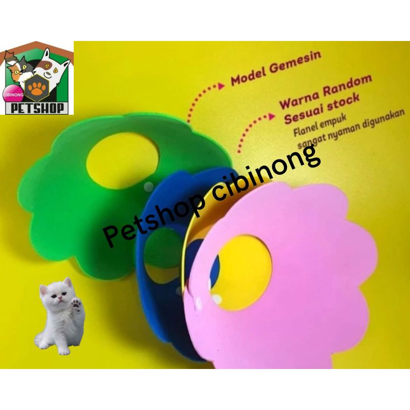 pet cone bunga collar leher pelindung luka kucing size S