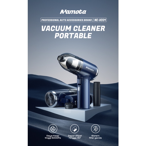 NAMOTA Car Vacuum Cleaner Mobil dan Rumah Wet And Dry Portable NC-VC01 Blue