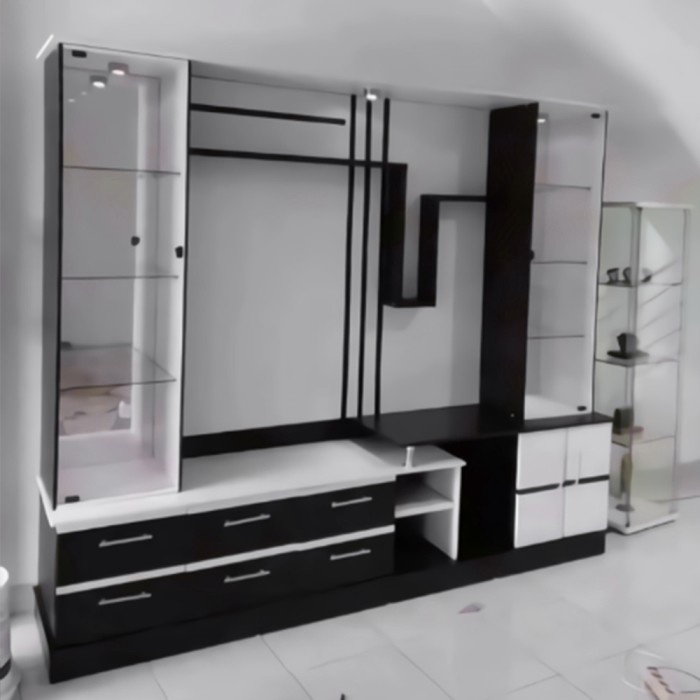 Tabl Bufet Tv Partisi Max 55 Inch Rak Tv Lemari Pajangan (Jabodetabek)