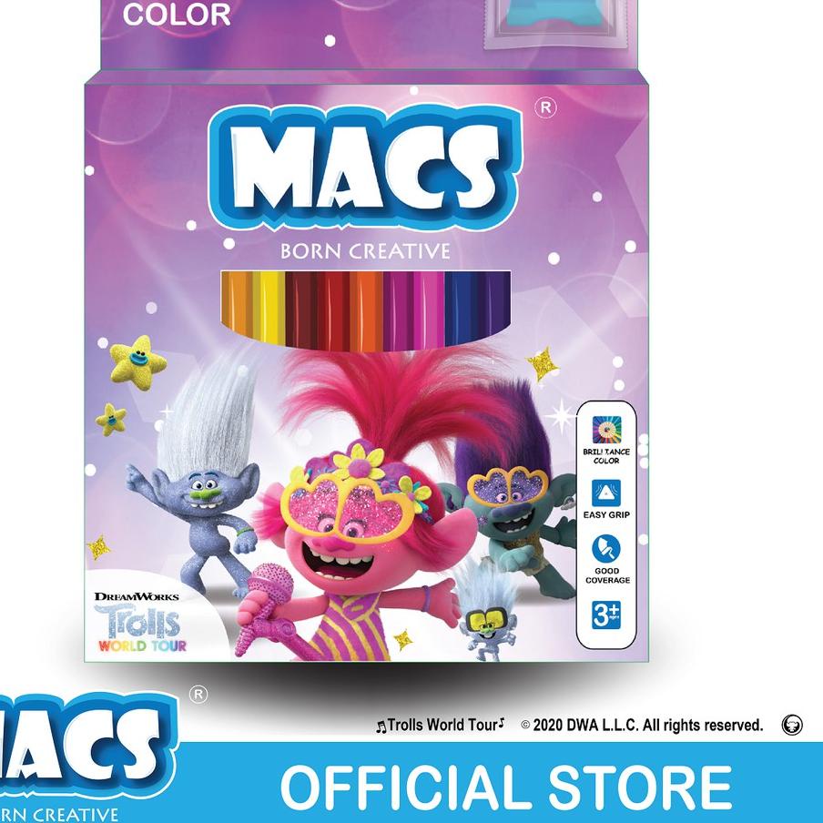 

드 MACS Pensil Warna Trolls World Tour 24 color pencils Best