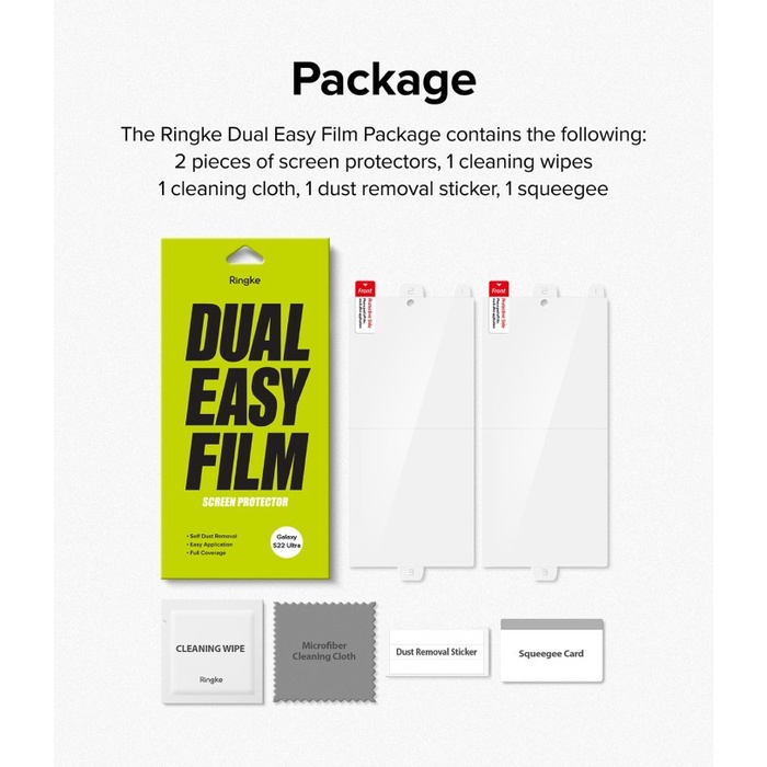 Ringke Dual Easy Wing Screen Protector Film Samsung S23 Ultra 2 Packs