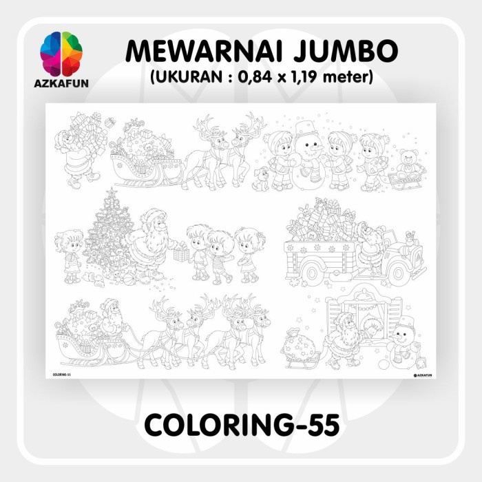 

Buku Gambar Kertas Mewarnai Jumbo Christmas Natal- Mewarnai Besar - Giant Coloring