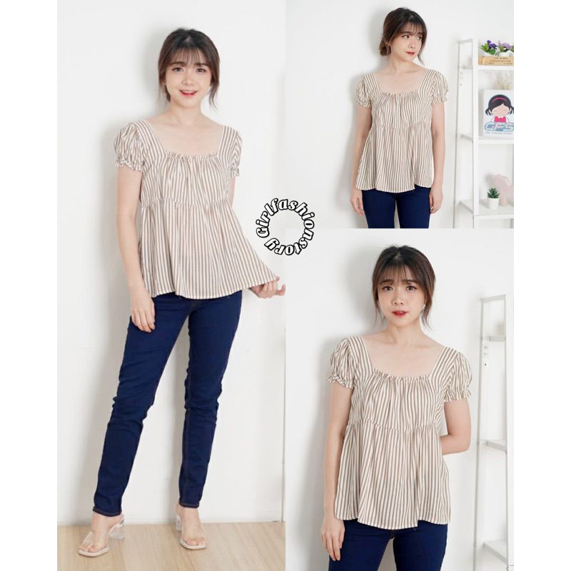 MIMIA SABRINA TOP SHIRT CUTE - BAHAN SHAKILA PREMIUM