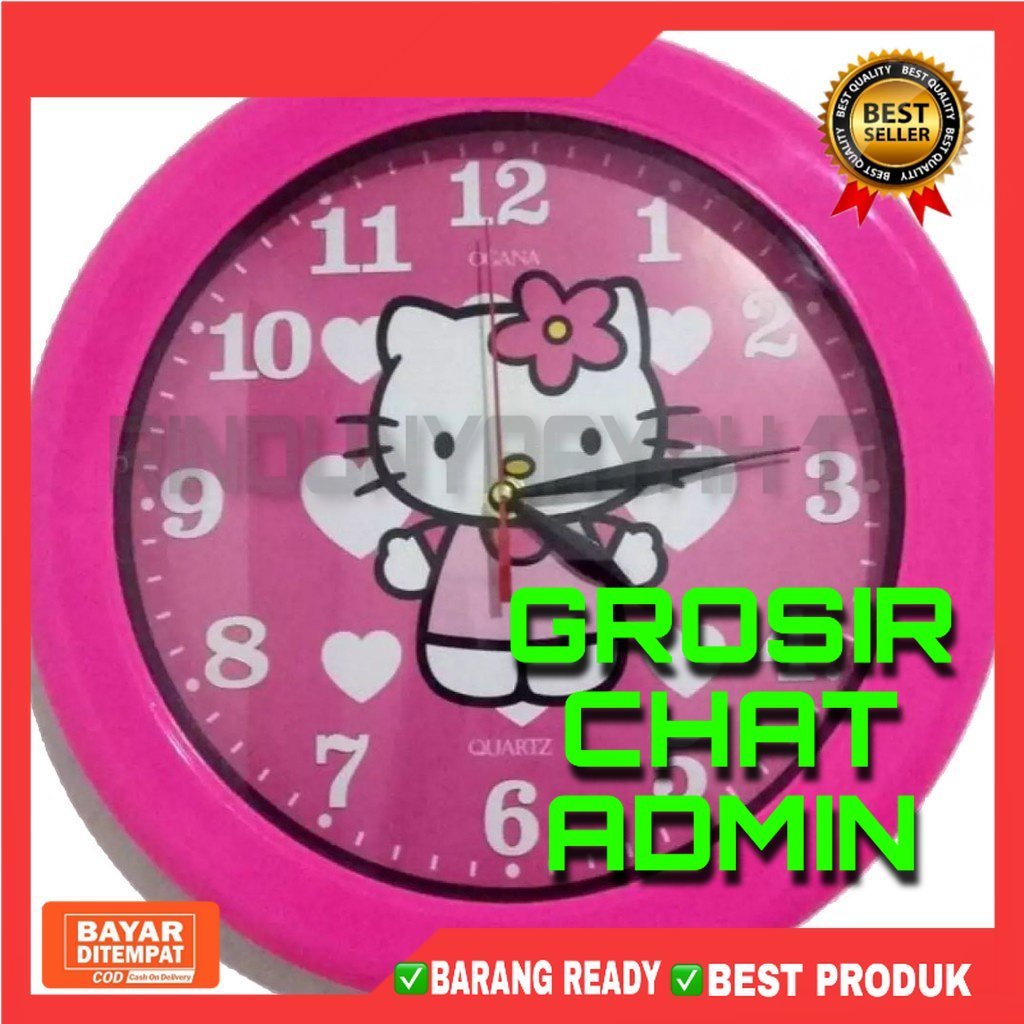 [RA] JAM DINDING ANALOG KARAKTER ANAK UNIK DORAEMON HELLO KITTY KEROPPY KEROPPI