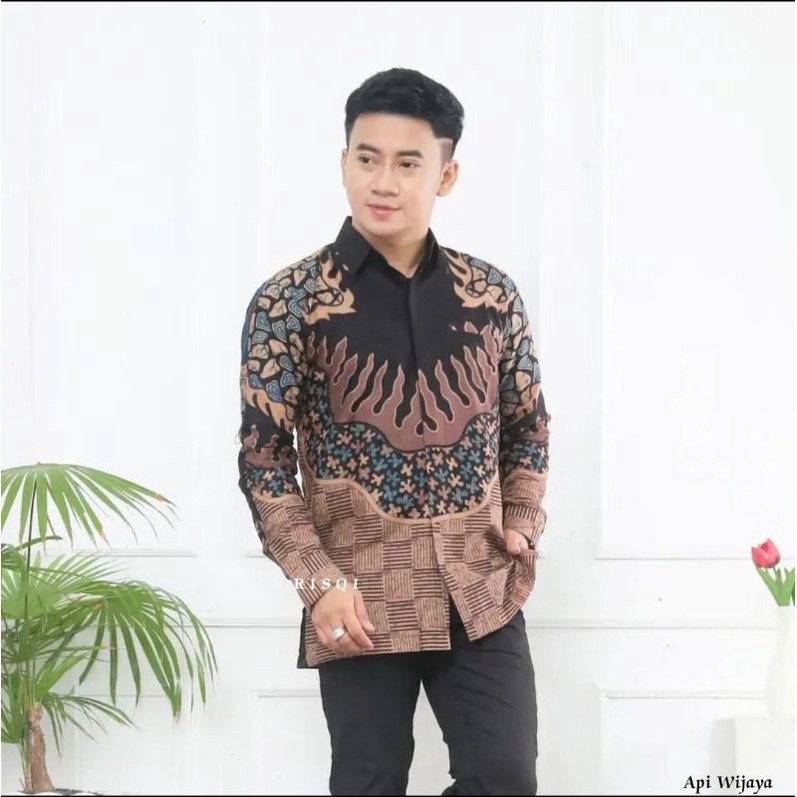 Lagi Viral Kemeja Batik Pria Lengan Panjang Premium Quality Modern Cowok Slim Fit Jumbo Laki Laki