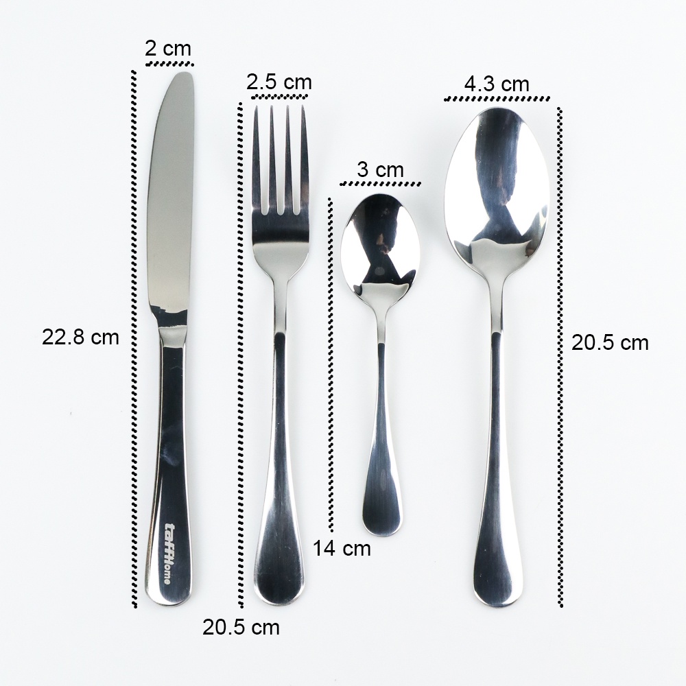 Set Perlengkapan Makan Sendok Garpu Pisau Cutlery 24 PCS - TW824 - 7RTP2VSV Silver