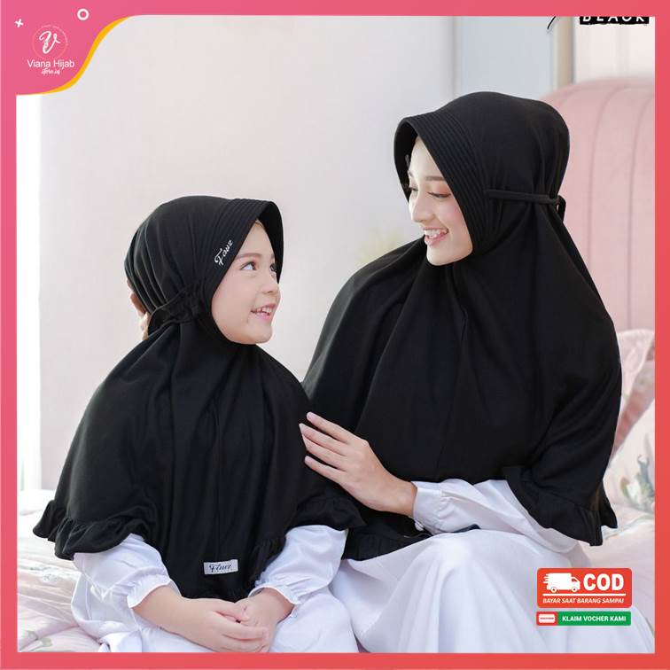 Jilbab Couple Ibu dan Anak Bergo Fatin Mom and Kids By Fauz Hijab Bahan PE Bonni Double Super Premiu
