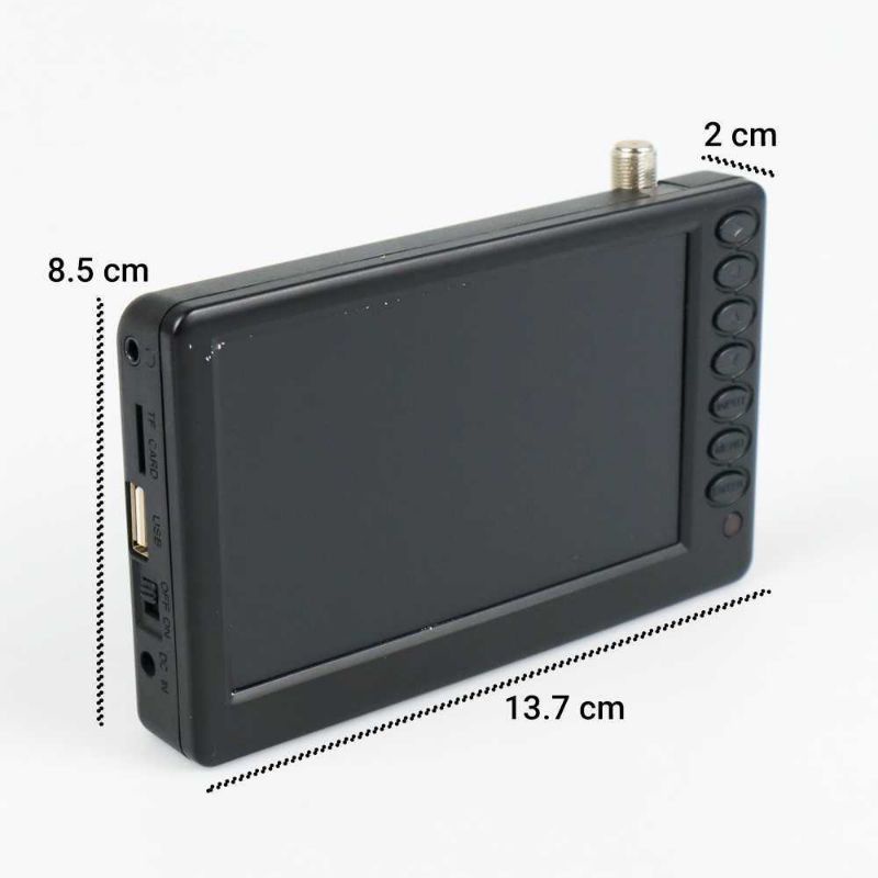 Taffware Portable HD TV Monitor 5 Inch DVB-T2 + Analog - D5 Mini Digital Televisi