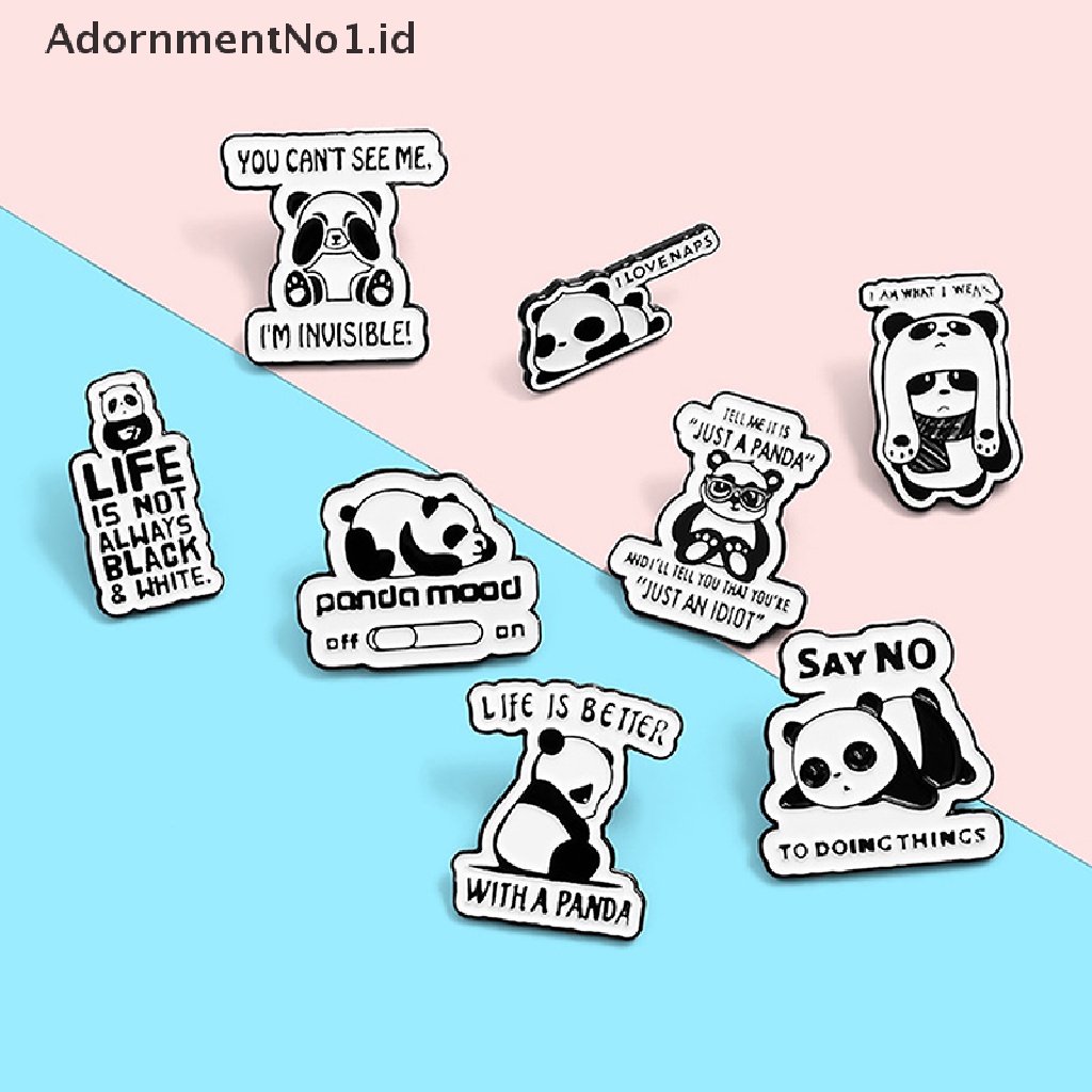 [AdornmentNo1] Kartun Lucu Malas Raksasa Panda Bros Lencana Enamel Ransel Lapel Enamel Pin Hadiah [ID]