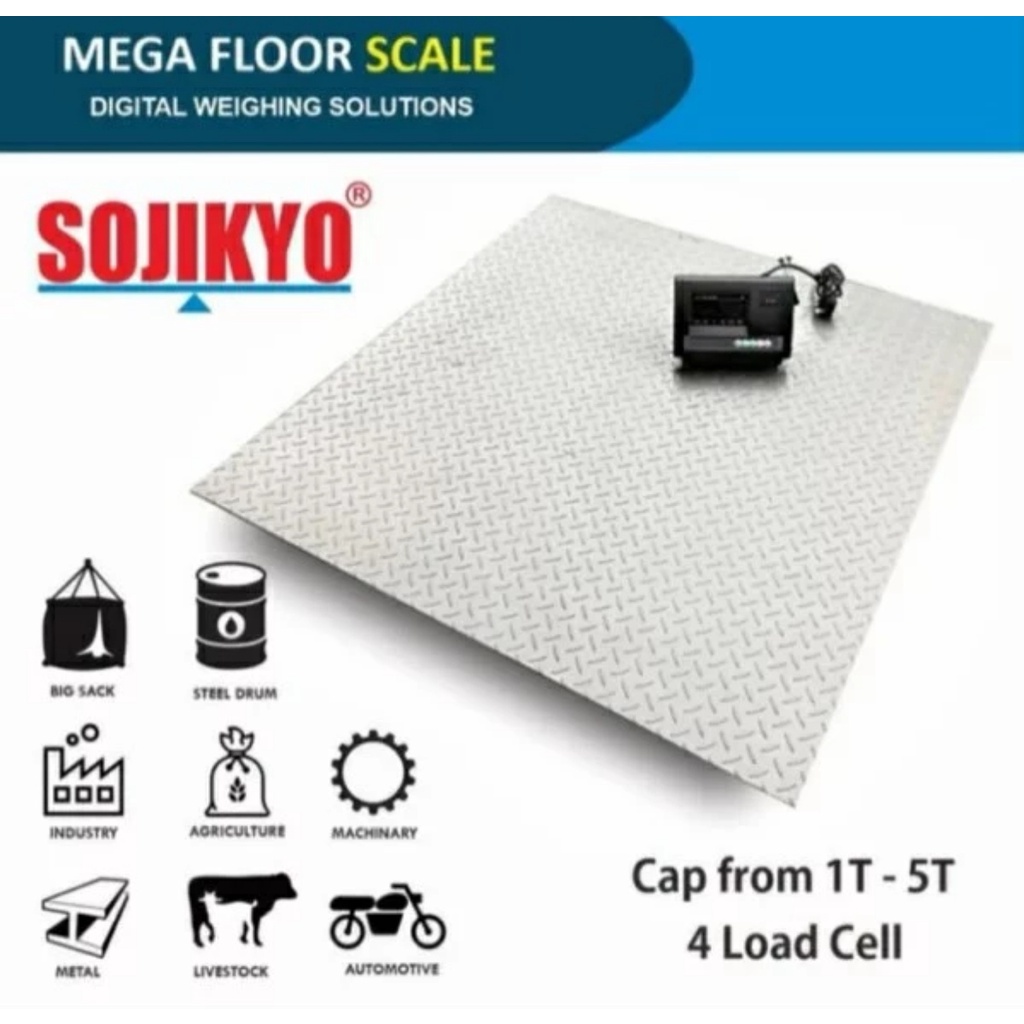 Timbangan Lantai digital 1 Ton Sojikyo / Floor Scale 1 Ton