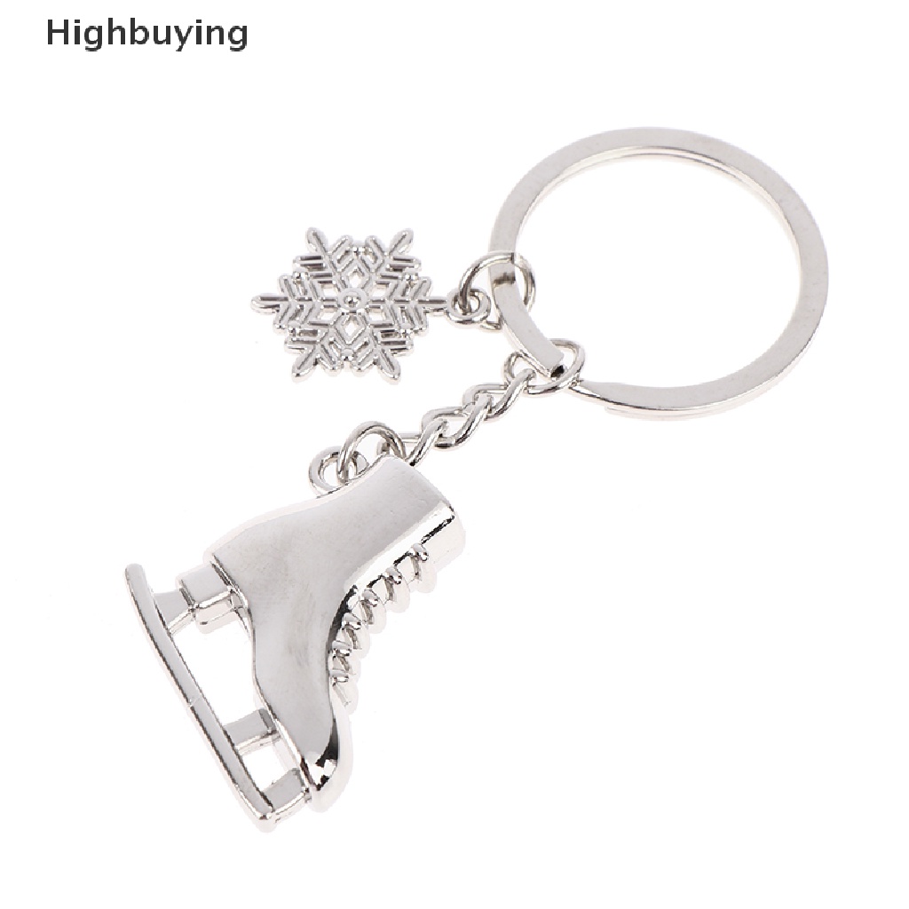 Hbid 1pc Silver Ice Skates Snowflake Pendant Key Ring Skag Gantungan Kunci Keychain Glory