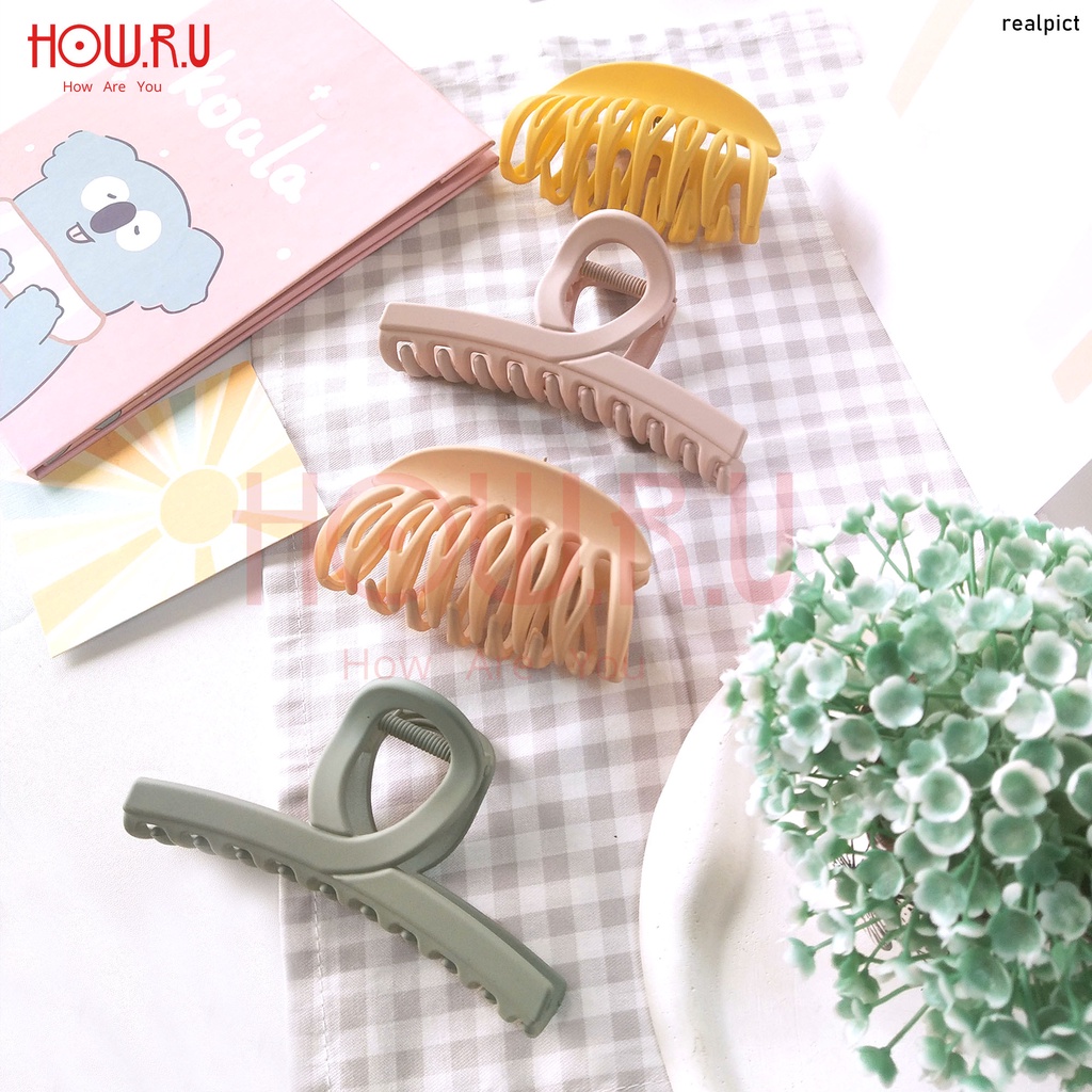HOW.R.U | 6-11 cm - Jepit rambut  Korea Aneka Motif Warna Pastel