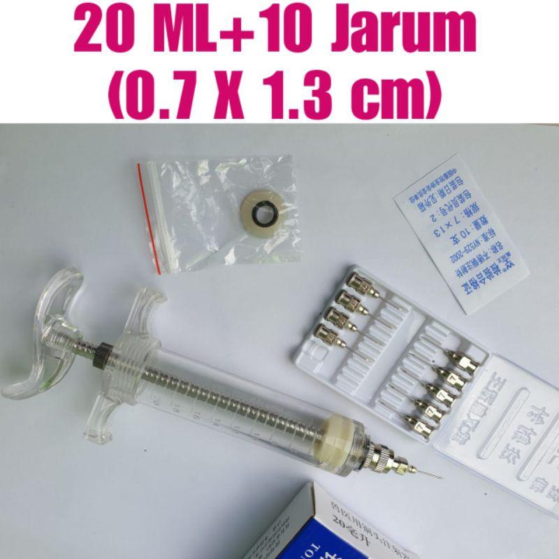 alat suntik vaksin ayam suntikan kucing kelinci Doc ayam jarum suntik hewan ternak 7G syringe 20ml alat vaksin ayam ND bebek joper DOC broiler - spuit ayam - syringe - alat suntik hewan - obat ayam
