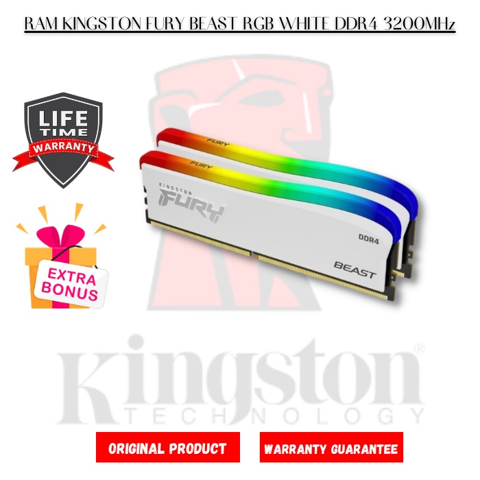 KINGSTON FURY BEAST RGB WHITE DR4 3600MHz 32GB
