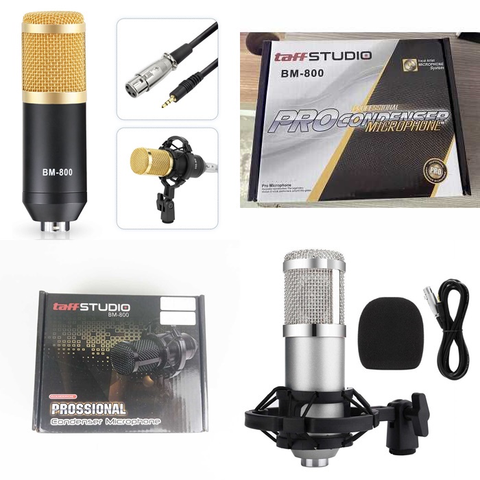 TaffSTUDIO Microphone Mikrofon Mic Kondenser Condenser  Studio dengan Shockproof Mount - BM-800