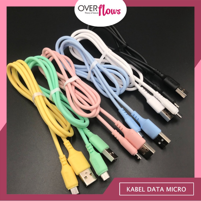 OVERFLOWS.ID KABEL DATA MICRO USB - TYPE C / KABEL DATA MACARON WARNA WARNI ANDROID IP KABEL CASS HP045