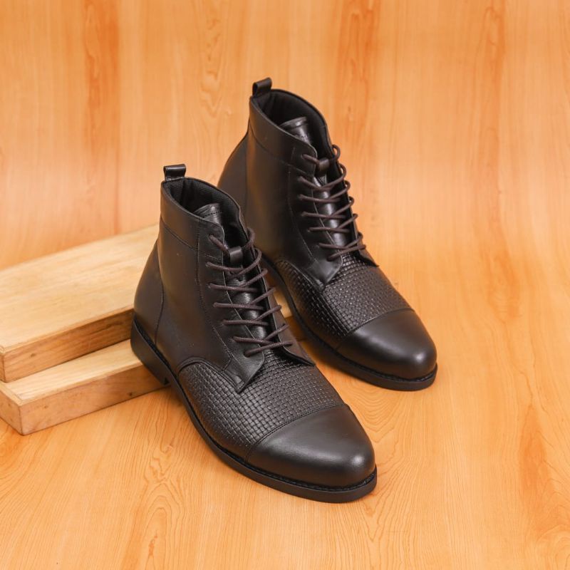 sepatu boots formal pria sepatu boot dress untuk pesta pernikahan lamaran sepatu boots kulit sapi asli sepatu Boston footwear Flavio model antony