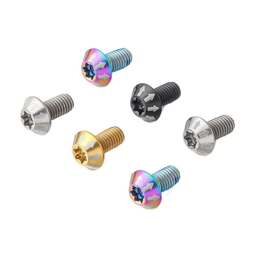Agustina Sekrup Titanium Bersepeda Bagian Titanium Alloy Sepeda Rem Disc Screw MTB Sepeda T25 Torx Rotor Baut