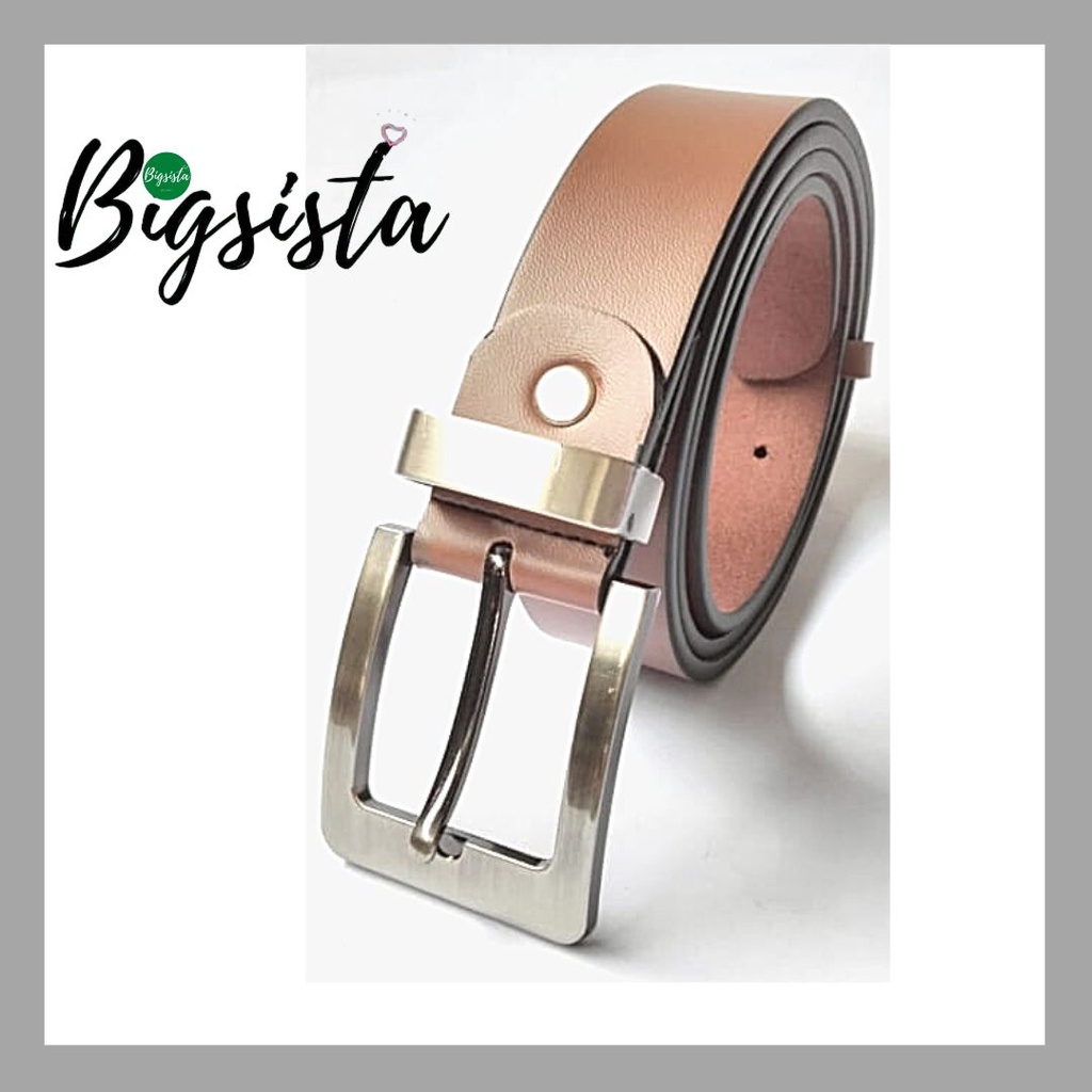 Ikat Pinggang Kulit Pria Ukuran Jumbo Kepala Jarum Gesper Cowok Big Size