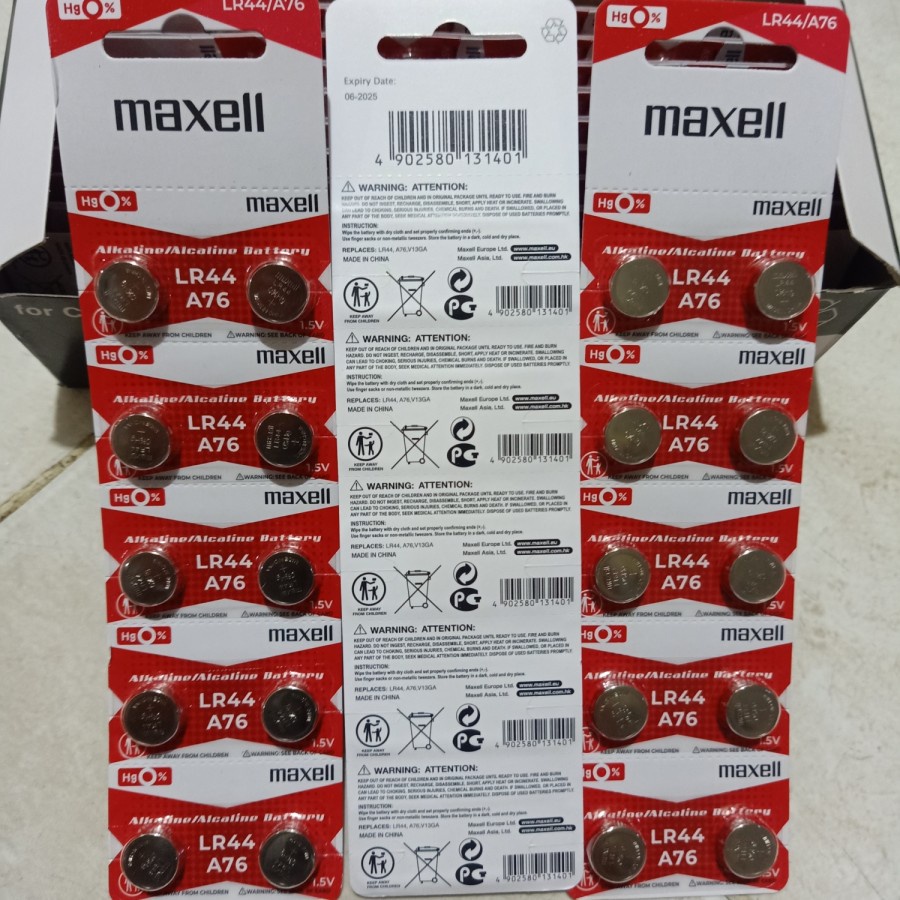 ORIGINAL MAXELL LR44 / LR SR 44 / AG13 / AG 13 BATRE BATERAI BATTERY