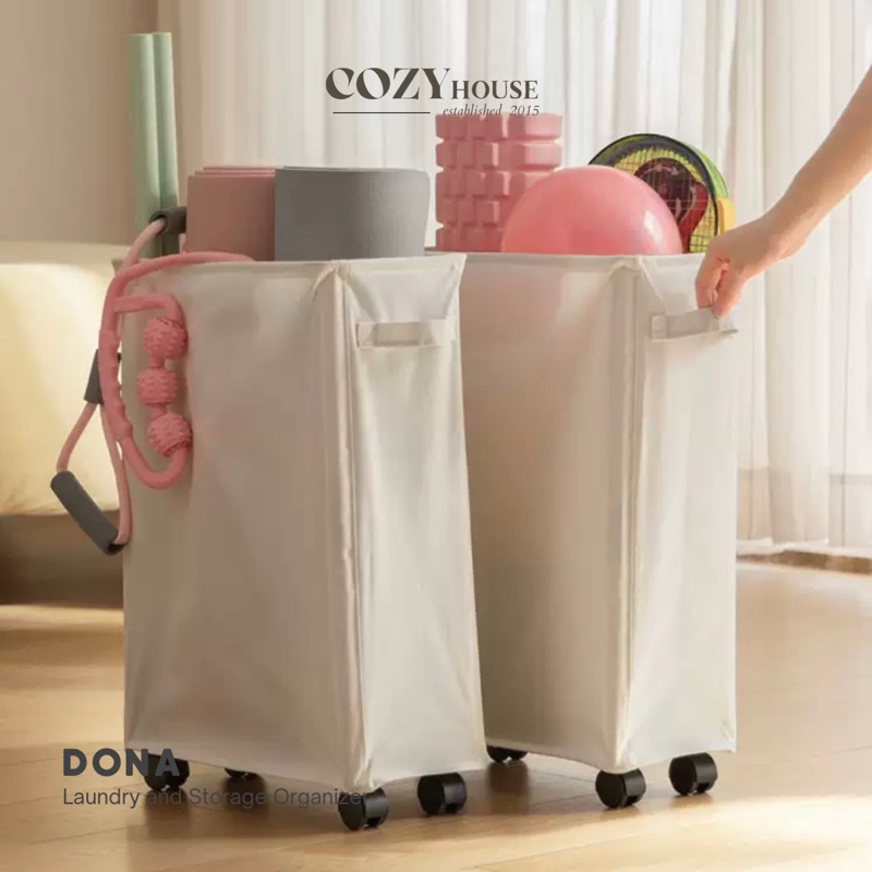 COZYHOUSE DONA Keranjang Baju Kotor Laundry Basket Storage Organizer Tempat Penyimpanan Barang Hemat Tempat dengan Roda