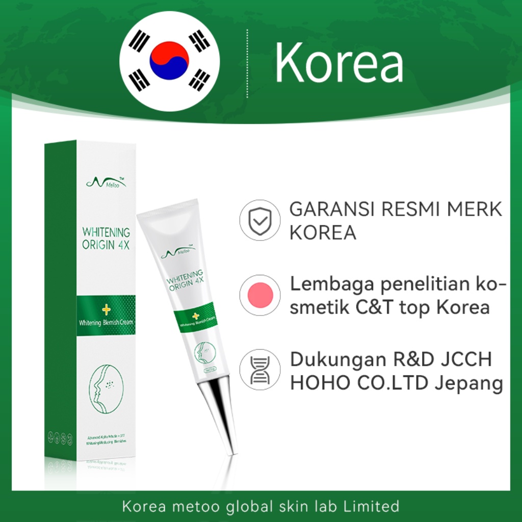 (BPOM) Metoo 4X Whitening Origin Blemish Cream 20g | Symwhite 377 | Advanced Alpha Arbutin | Menghilangkan Bekas Jerawat | Noda Hitam